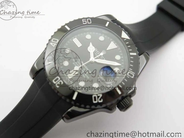 MiroTime 0122 Submariner 40mm Black Ceramic 5GF Best Edition Black Dial on Black Rubber Strap SA Unique 2464